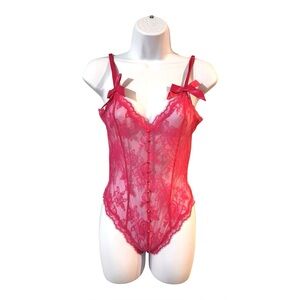 Victoria's Secret Very Sexy Unlined Rose Lace Triangle Teddy XS NWT